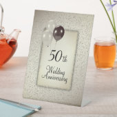 50th Wedding Anniversary Pedestal Sign Sockelschild (In Situ)