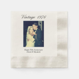 50th Wedding Anniversary Photo Elegant Retro Serviette