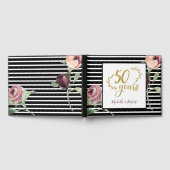 50th Wedding Anniversary Red Rose Gold Glitter Gästebuch (Voll)
