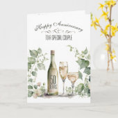 50th Wedding Anniversary Wine and Ivy Karte (Gelbe Blume)