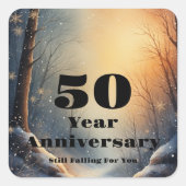 50th Year Anniversary Still Falling For You Bond  Quadratischer Aufkleber (Vorderseite)