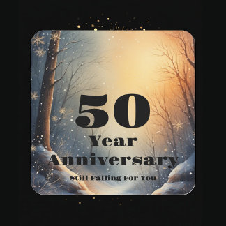 50th Year Anniversary Still Falling For You Bond  Quadratischer Aufkleber