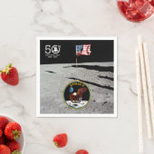 50th Years Moon Landing, Insigna & American Fahne: Serviette (Beispiel)