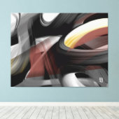 50x38" Trend Abstract Art Black White Powdery Leinwanddruck (Insitu (Holzboden))