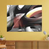 50x38" Trend Abstract Art Black White Powdery Leinwanddruck (Insitu (Wohnzimmer))