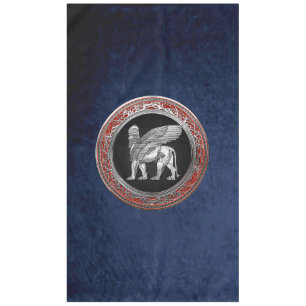[510] Assyrian Winged Lion - Silver Lamassu Tischdecke