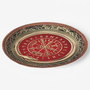 [510] Vegvisir - Viking Gold Magic Runic Compass Pappteller