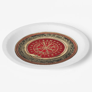 [510] Vegvisir - Viking Gold Magic Runic Compass Pappteller