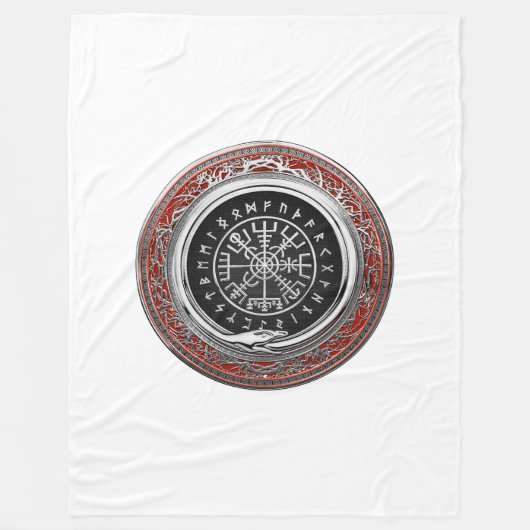 [510] Vegvisir - Viking Silver Magic Runic Compass Fleecedecke (Vorderseite)