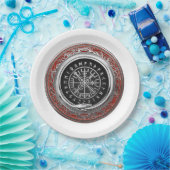 [510] Vegvisir - Viking Silver Magic Runic Compass Pappteller (Party)