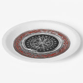 [510] Vegvisir - Viking Silver Magic Runic Compass Pappteller (Schrägansicht)