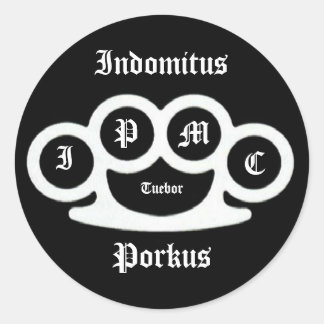 5114, Indomitus, Porkus, I, P, M, C, Tuebor Runder Aufkleber
