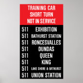 511 BATHURST Replica TTC Streetcar Rollsign Poster (Vorne)