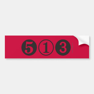 513 Ortsnetzkennzahl-Autoaufkleber (rot) Autoaufkleber
