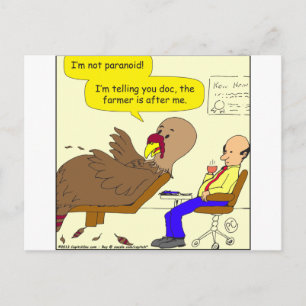 517 paranoide Truthühner Cartoon Postkarte