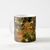 5183-Weihnachtsbaum mit Ornamenten und Lichtern Kaffeetasse (Vorderseite Links)