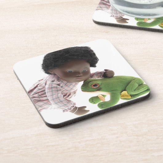 519 Sasha Cara Black Babysetzer Getränkeuntersetzer (Linke Seite)