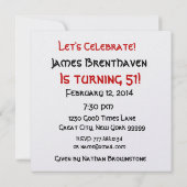 51. Birthday Gold Candles und Balloon Metallic Einladung (Rückseite)