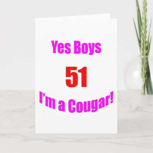 51 Cougar Birthday Karte (Vorderseite)