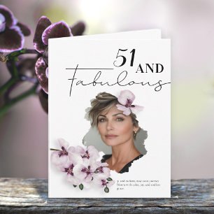 51 & Fantastische Orchideen-Foto-Geburtstagskarte Karte