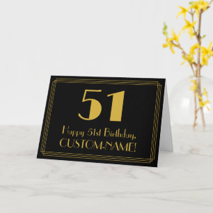 51. Geburtstag: Art Deco inspiriertes Aussehen "51 Karte