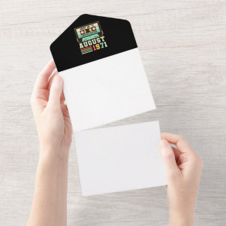 51. Geburtstag August Geschenk Vintag 1971 51 Jahr All In One Einladung