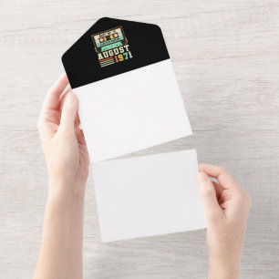 51. Geburtstag August Geschenk Vintage 1971 51 Jah All In One Einladung