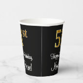 51. Geburtstag - Elegante Luxuriöse Imitate Gold L Pappbecher (Rechts)