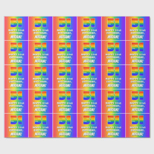51. Geburtstag: Farbenfroh, Fun Rainbow Pattern #  Geschenkpapier