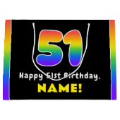 51. Geburtstag: Farbiger Regenbogen # 51, Individu Große Geschenktüte (Vorderseite)