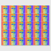 51. Geburtstag: Farbiges, lustiges Regenbogenmuste Geschenkpapier (Flach)