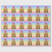 51. Geburtstag: Fun Cake and Candles + Individuell Geschenkpapier (Flach)