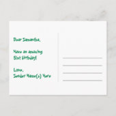 51. Geburtstag - Fun Fireworks Pattern + Regenboge Postkarte (Rückseite)