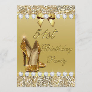 51. Geburtstag klassische Heelse Sequins Diamonds Einladung