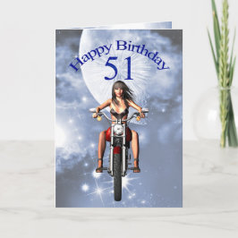 51. Geburtstag mit einem Biker Karte