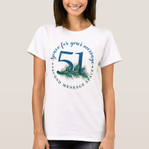 51. Geburtstag oder Jubiläum Pfauenfedern T-Shirt