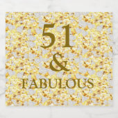 51. Geburtstag Schaumweinetikett (Einzelnes Label)