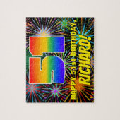 51. Geburtstag: Spaß, bunte feierliche Feuerwerke Puzzle (Vertikal)