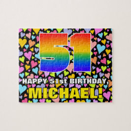51. Geburtstag — Spaß, liebevolle Herzformen + "51 Puzzle