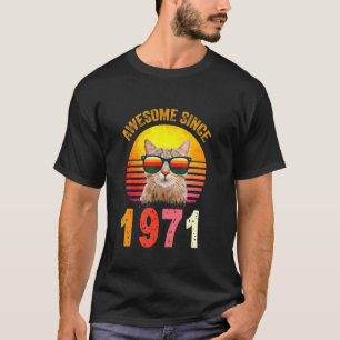 51. Geburtstag Vintage-Katze Awesome seit 1971 T-Shirt