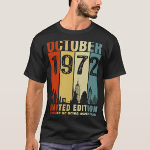 51. Geburtstag Vintage Oktober 1972 51 Jahre alt T-Shirt