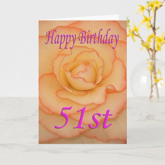 51. Geburtstagsfeier Blume Karte (Gelbe Blume)