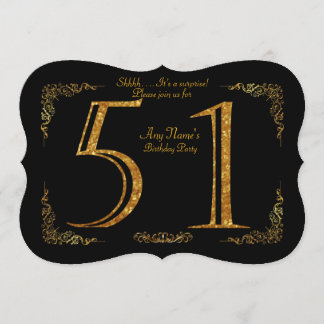 51. Geburtstagsparty 51., großartiges Gatsby, schw Einladung