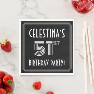 51. Geburtstagsparty: Art-Déco-Stil + Individuelle Serviette