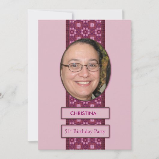 51. Geburtstagsparty Einladung Bild und Name (Vorderseite)