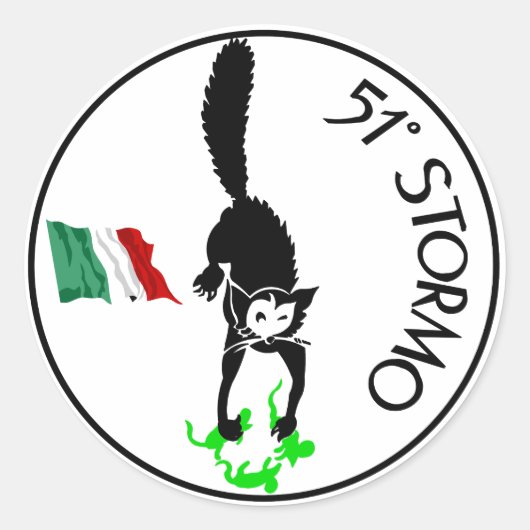 51 Gewitter , italienische Luftwaffe Runder Aufkleber (Vorderseite)