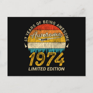 51 Jahre alt 1974 Retro Phantastisch 51. Geburtsta Postkarte