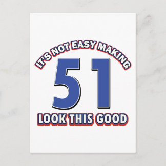 51 Jahre Alte Geburtstagsdesigns Postkarte