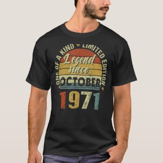 51 Jahre alte Legende seit Oktober 1971 51. Geburt T-Shirt