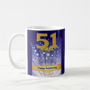 51 Jahre Erholung CUSTOM Jahrestag kühne Zahl Kaffeetasse
